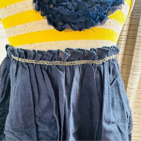 PinkVanilla Navy and Yellow Striped Kids Dress - Picture 4 of 9